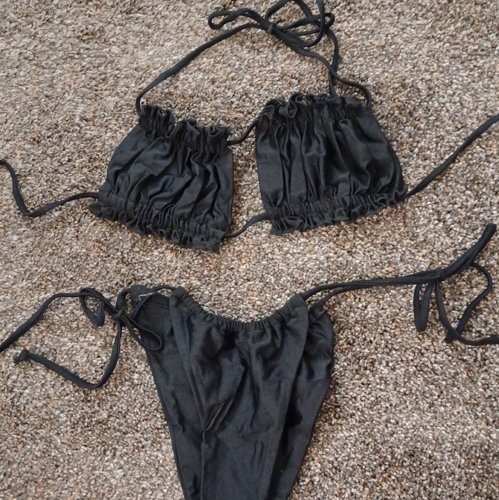 Black Ruched Bikini